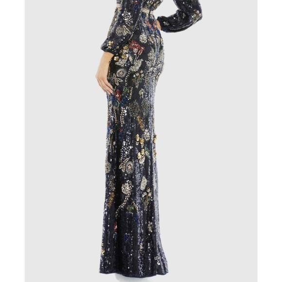 Mac Duggal 93546 Embellished Wrap Gown 18 Bishop Sleeves Formal Dress NWT $1798 - Picture 7 of 16